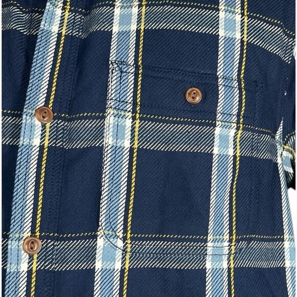 NEW Old Navy Mens Blue Plaid Lightly Lined Flannel Shirt Size L Regular Fit - Picture 3 of 10